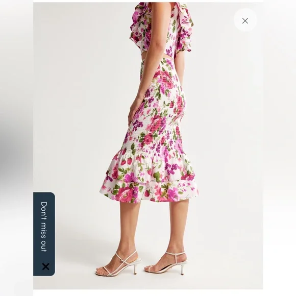 Abercrombie NWT Floral Smocked Skirt and One Shoulder Top SET $160 Med/Large - Picture 2 of 3